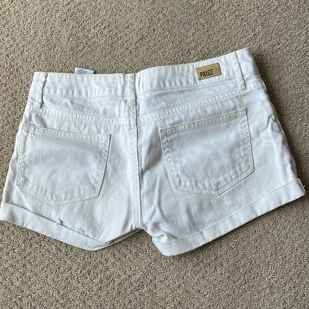 Paige White Denim Mid-rise Shorts - Picture 2 of 3